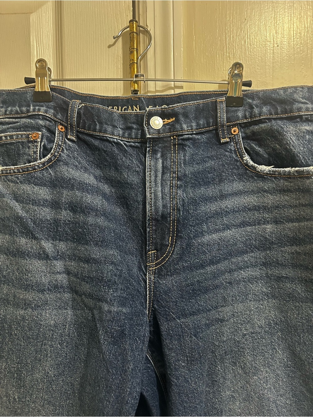 American Eagle Outfitters Stretch Barrel Baggy Medium Blue Wash Women’s Size 14 - Picture 5 of 10